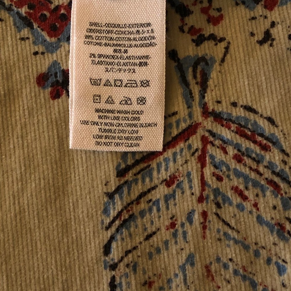 Free People New Delhi Border Flare Corduroy Size 24 - Picture 12 of 13